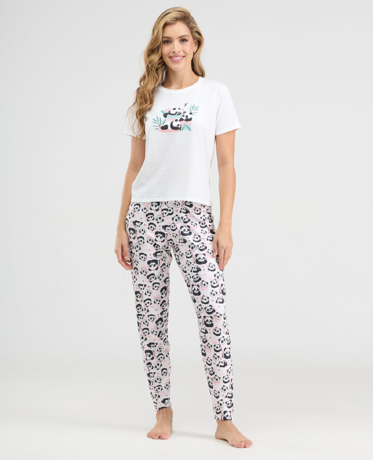 Pijama de Pantalón Manga Corta Estampada – Colombia