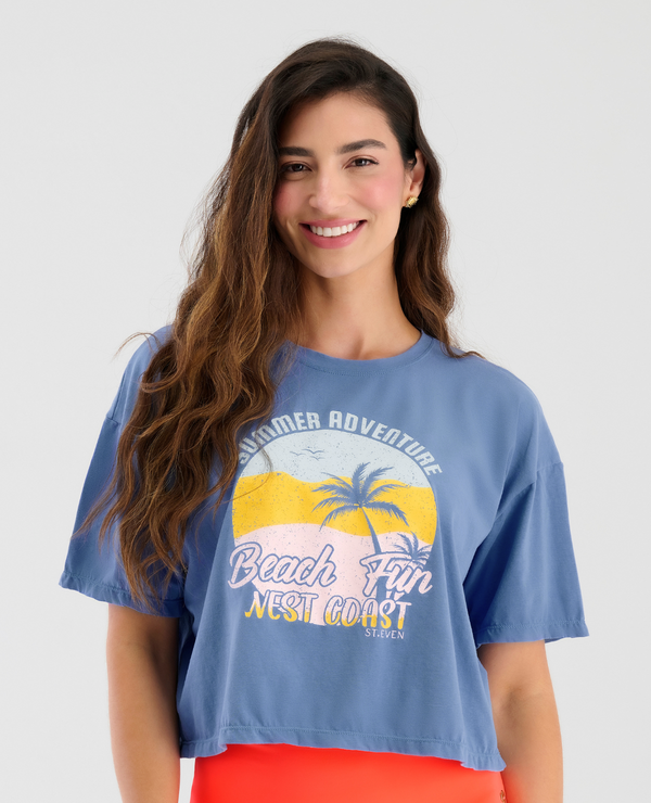 Camiseta azul | Silueta holgada | Suave y ligera