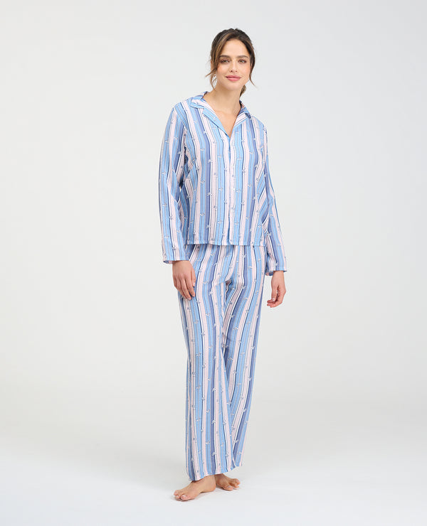 Pijama de Pantalón | Camisa Manga Larga de Botones